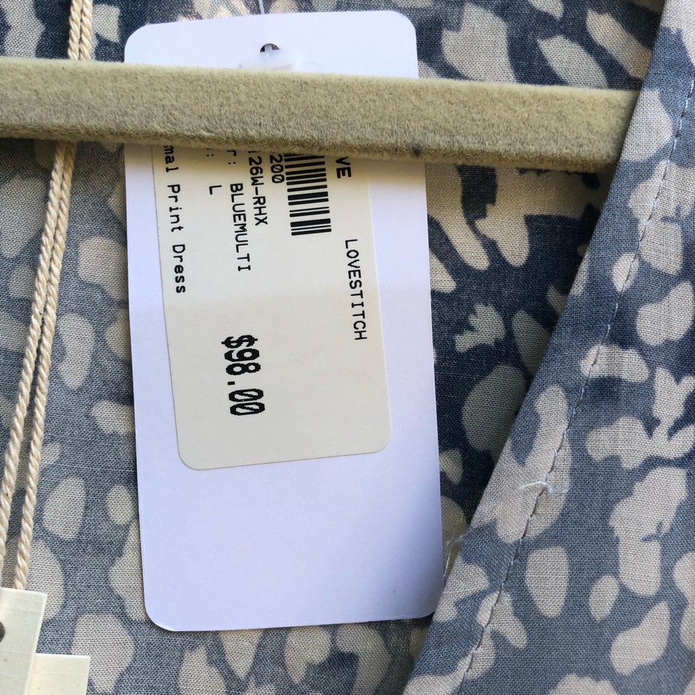 🤩***NWT*** 🎉LOVESTITCH LIGHT BLUE ANIMAL PRINT BOHO MINIDRESS! - Picture 7 of 11